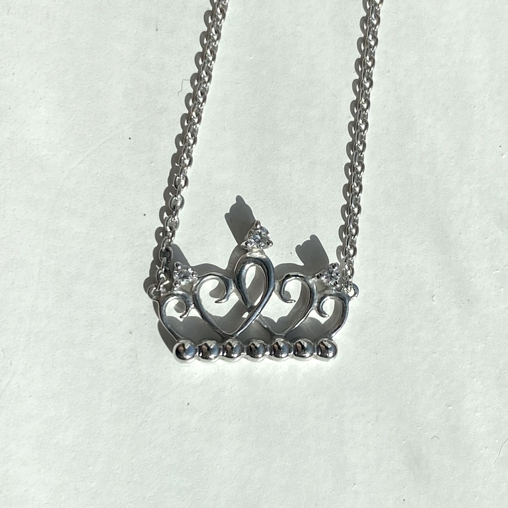 COPY - Solid White Gold VS Diamond Tiara Crown necklace
